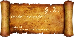 Groó Kristóf névjegykártya